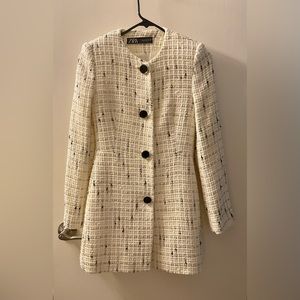 Zara tweed jacket b&w